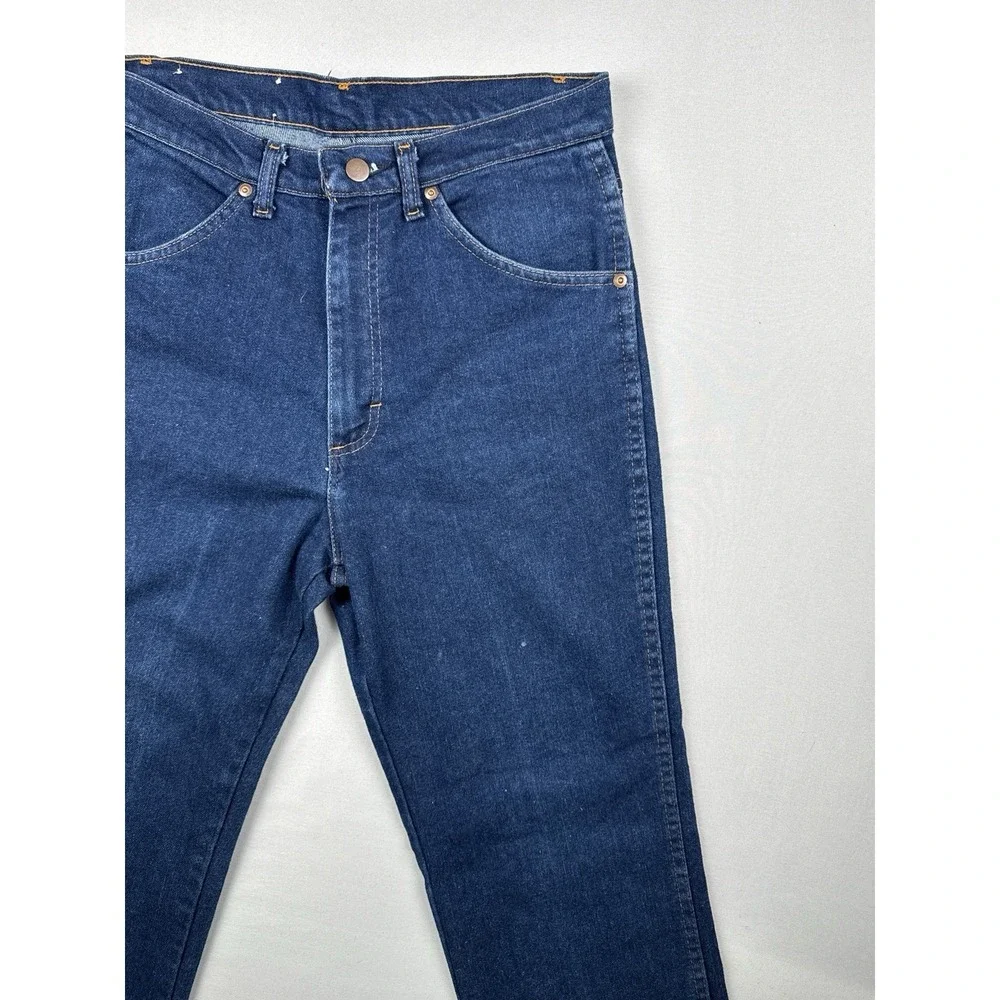 Vintage 70s USA Made Dark Wash Denim Jeans Straight Leg YKK 32x32